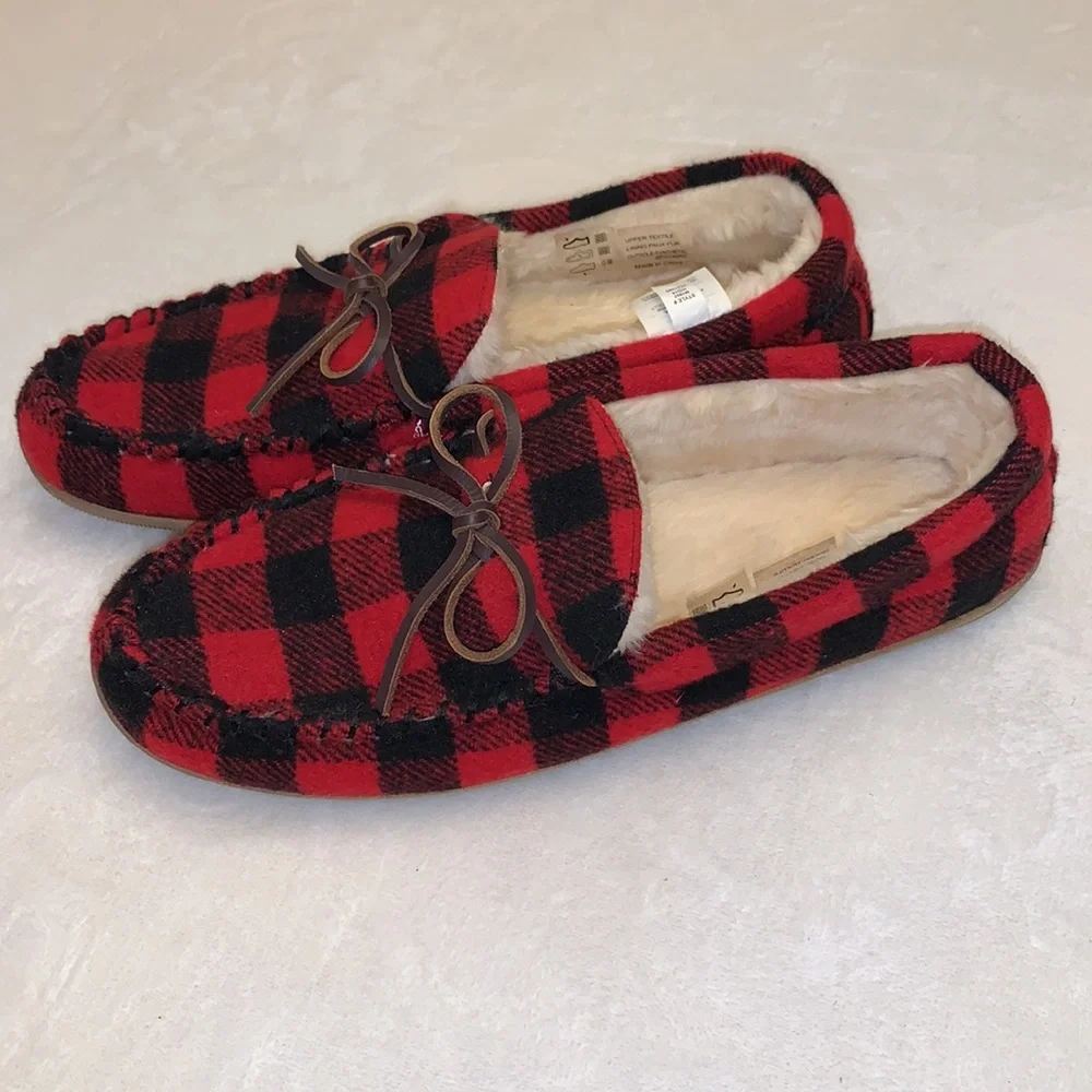 J. Crew Buffalo Plaid House Shoes Size 11